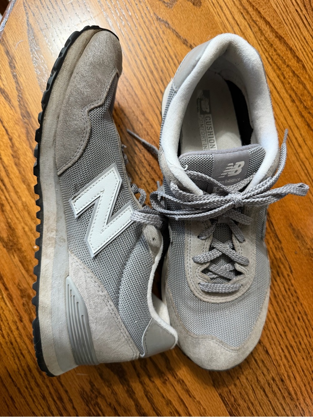 New Balance Light Grey Suede & Mesh Trainers
